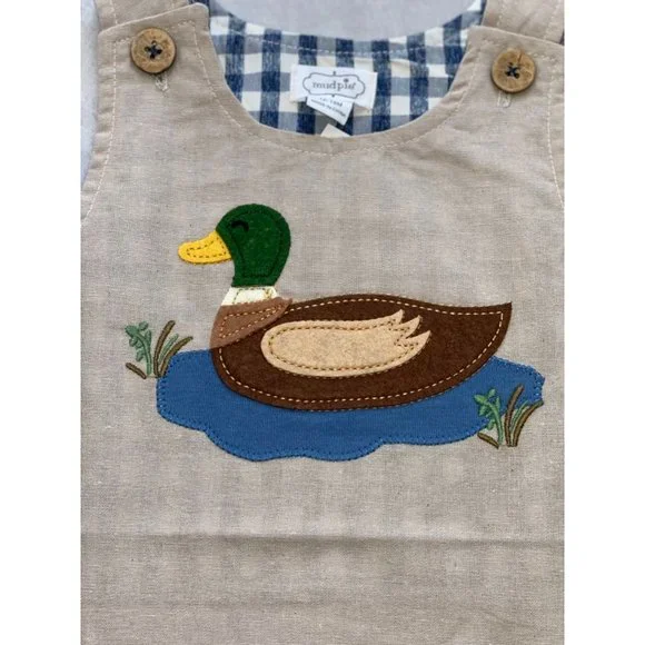 Mud Pie Mallard Duck Jon Jon romper 6-9m NWT - Picture 2 of 4